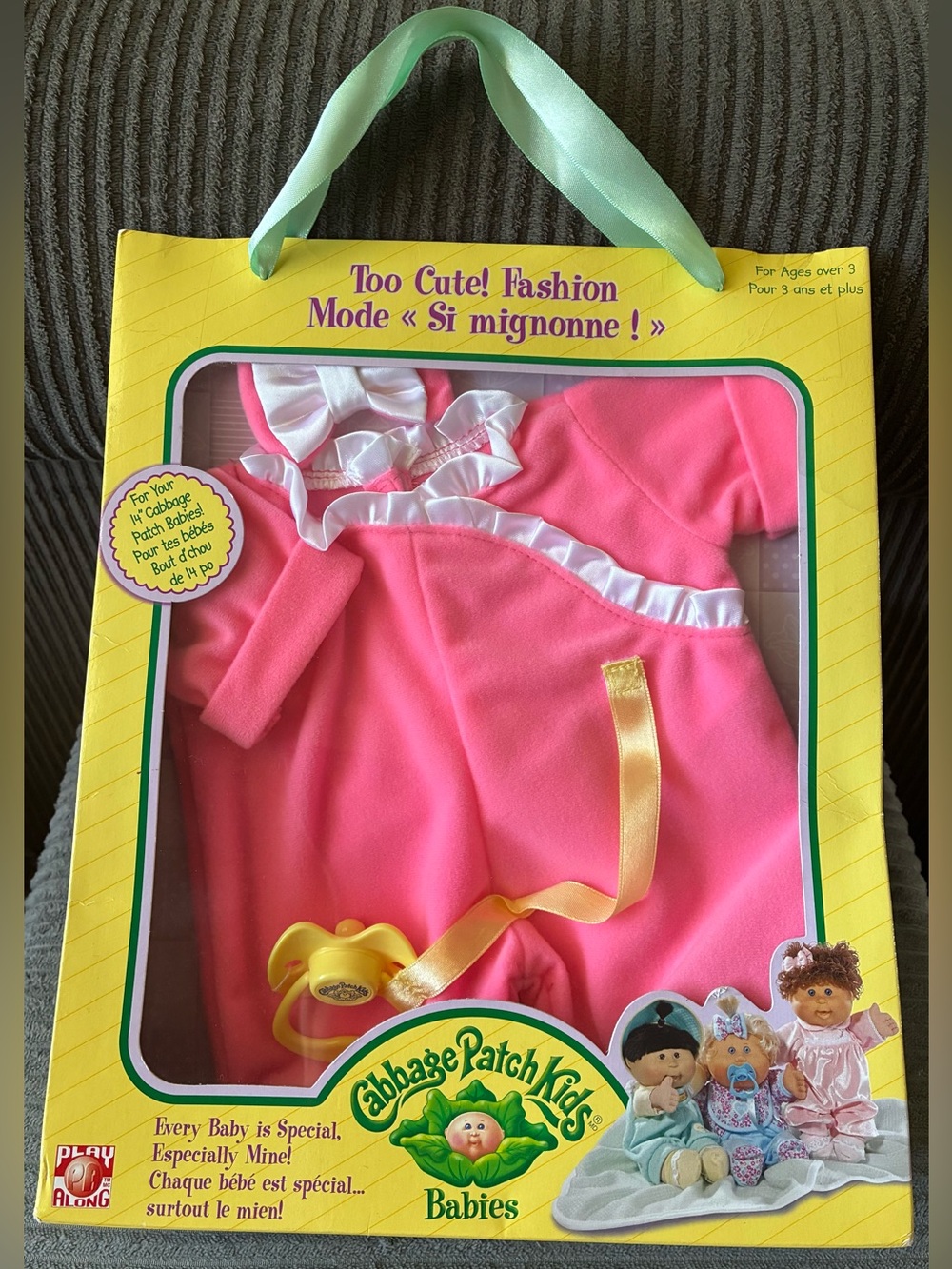 New Vintage Cabbage Patch Kids Babies Pink Doll Dress Outfit in Box 1995